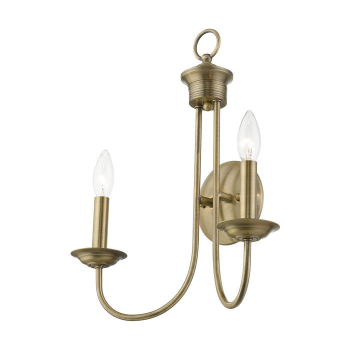 Livex Lighting 42682-01 Two Light Wall Sconce, Antique Brass