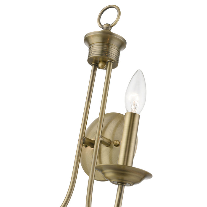 Livex Lighting 42682-01 Two Light Wall Sconce, Antique Brass