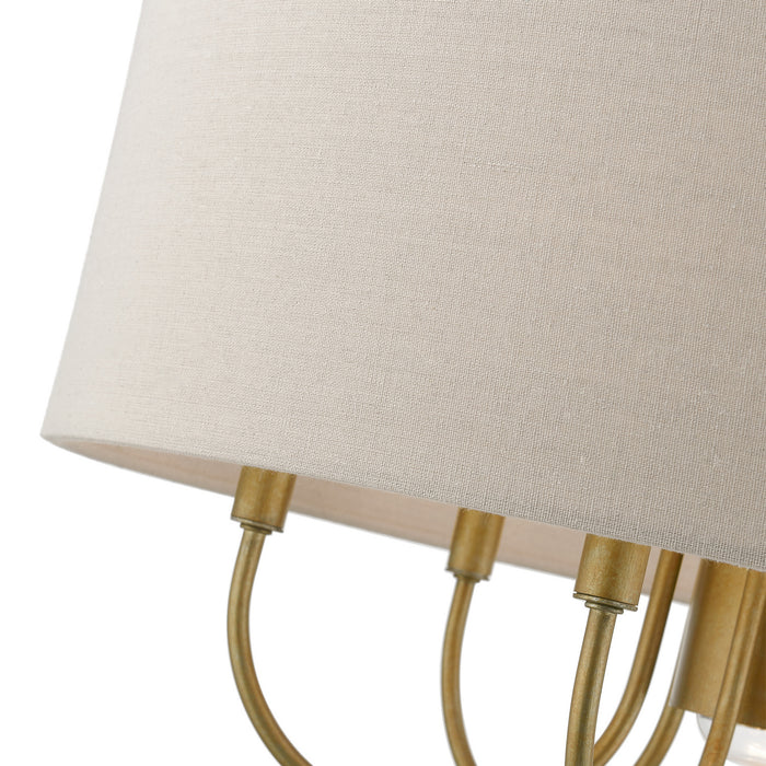 Livex Lighting 45427-48 Seven Light Chandelier, Antique Gold Leaf