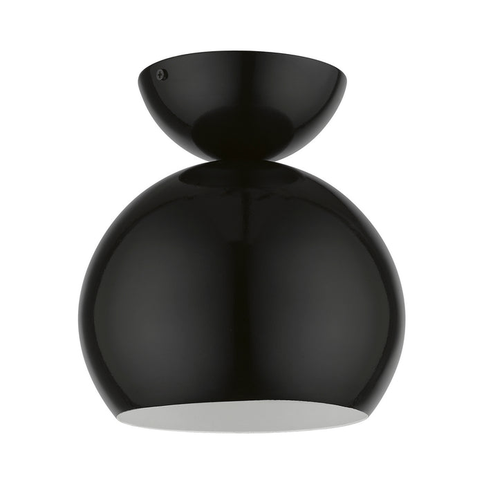 Livex Lighting 45487-68 One Light Semi-Flush Mount, Shiny Black