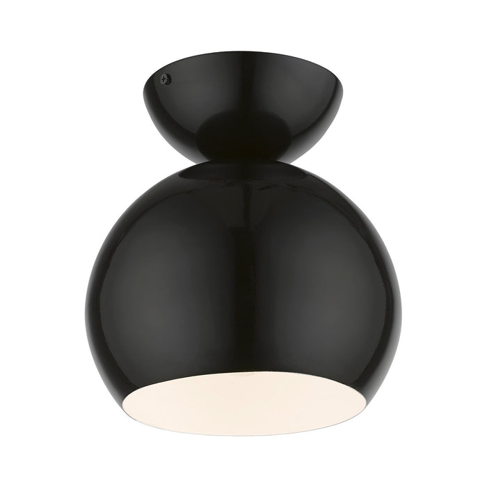 Livex Lighting 45487-68 One Light Semi-Flush Mount, Shiny Black