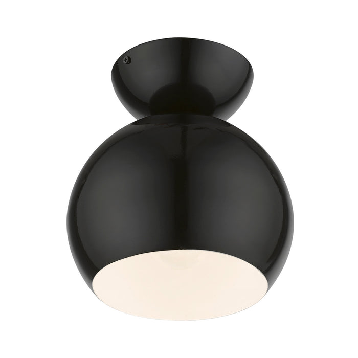 Livex Lighting 45487-68 One Light Semi-Flush Mount, Shiny Black