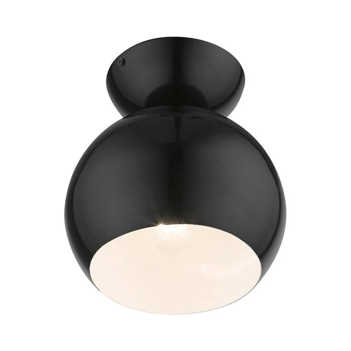 Livex Lighting 45487-68 One Light Semi-Flush Mount, Shiny Black