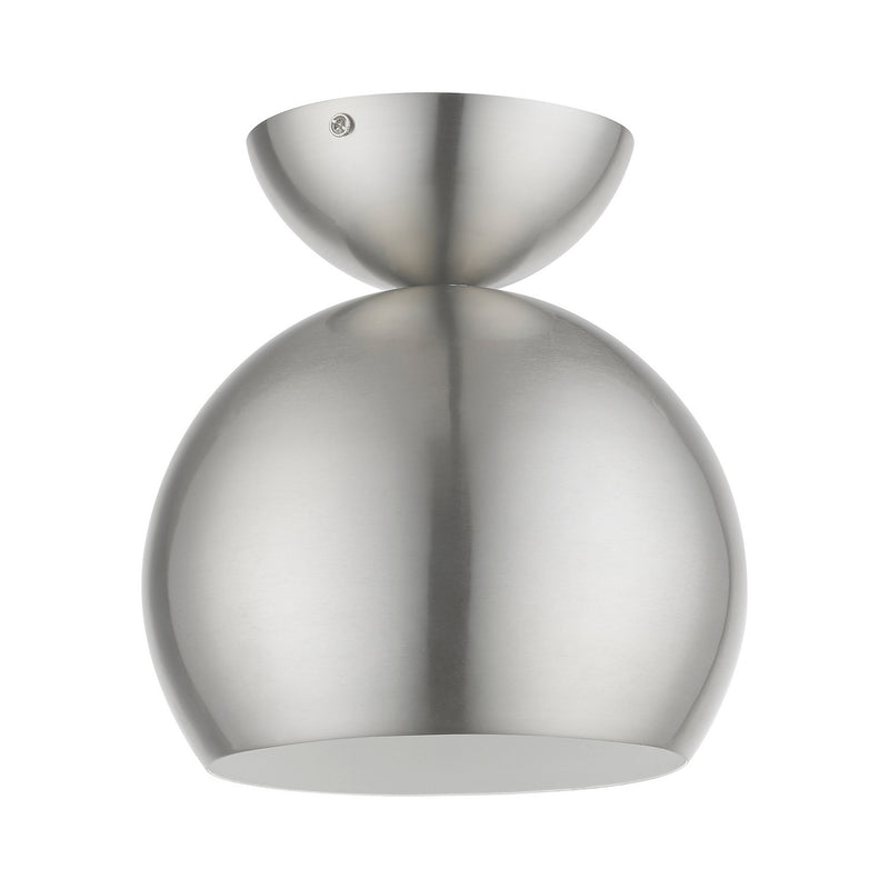 Livex Lighting 45487-91 One Light Semi-Flush Mount, Brushed Nickel