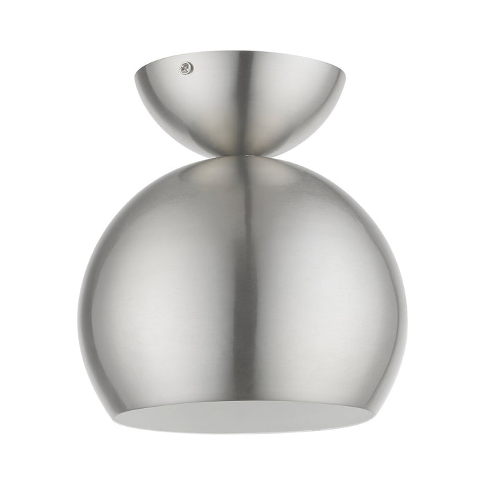 Livex Lighting 45487-91 One Light Semi-Flush Mount, Brushed Nickel
