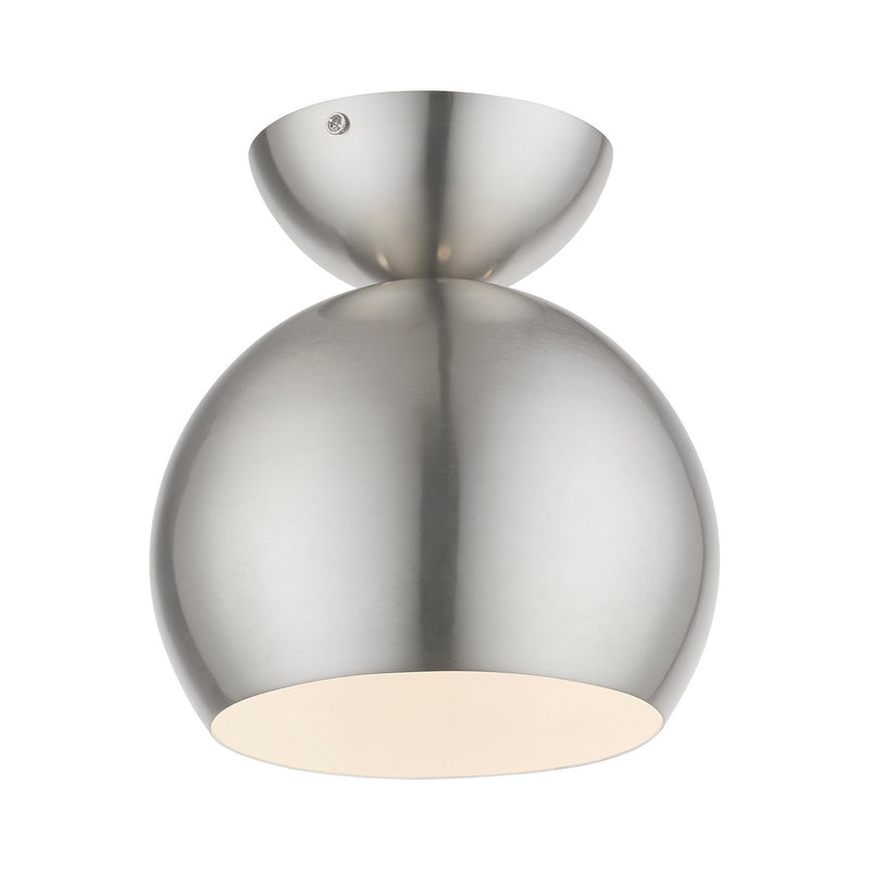 Livex Lighting 45487-91 One Light Semi-Flush Mount, Brushed Nickel
