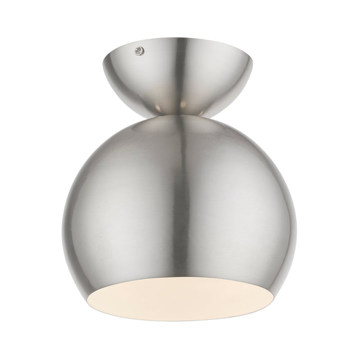 Livex Lighting 45487-91 One Light Semi-Flush Mount, Brushed Nickel