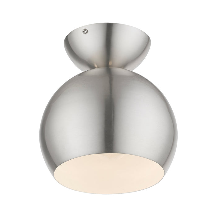 Livex Lighting 45487-91 One Light Semi-Flush Mount, Brushed Nickel