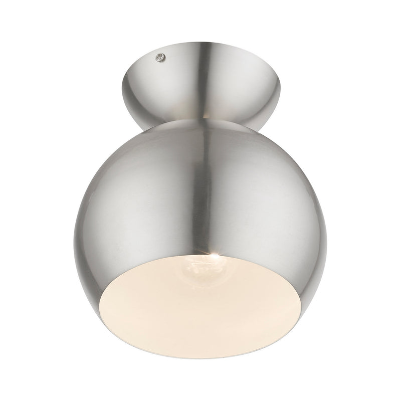 Livex Lighting 45487-91 One Light Semi-Flush Mount, Brushed Nickel
