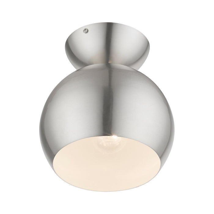 Livex Lighting 45487-91 One Light Semi-Flush Mount, Brushed Nickel
