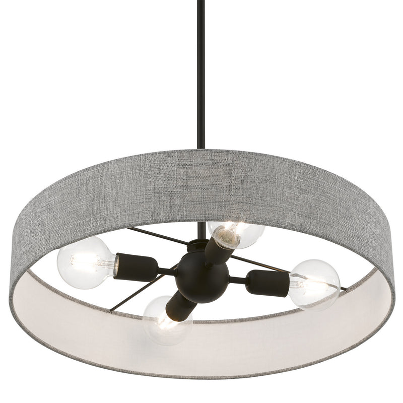 Livex Lighting 46144-04 Four Light Pendant, Black