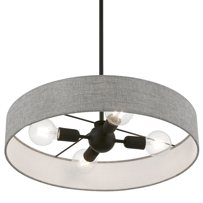 Livex Lighting 46144-04 Four Light Pendant, Black