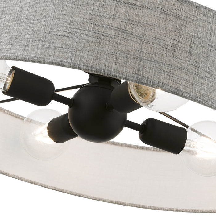 Livex Lighting 46144-04 Four Light Pendant, Black