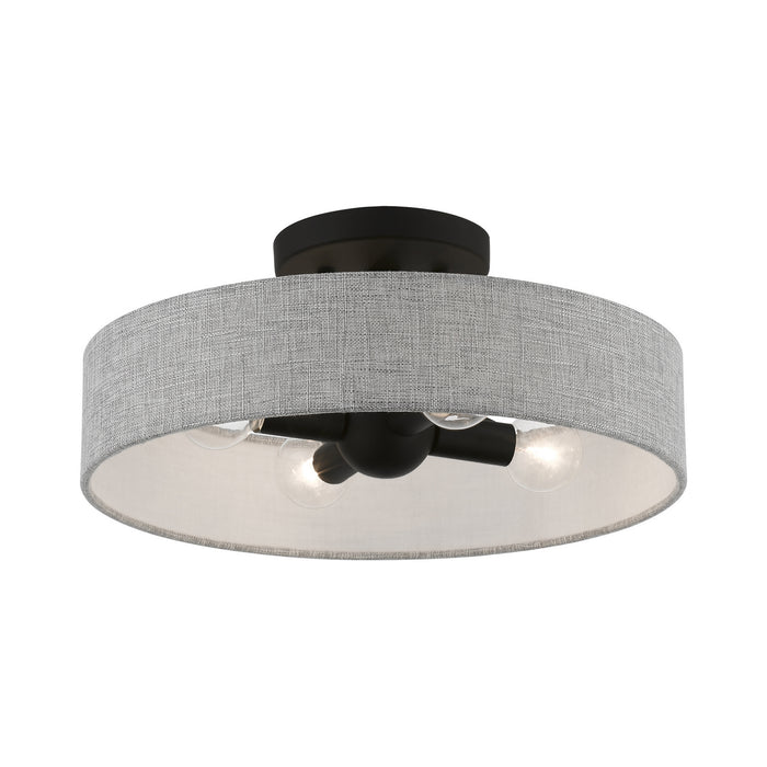 Livex Lighting 46147-04 Four Light Semi-Flush Mount, Black