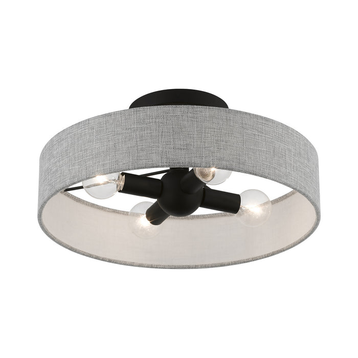 Livex Lighting 46147-04 Four Light Semi-Flush Mount, Black