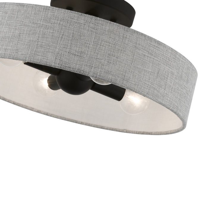Livex Lighting 46147-04 Four Light Semi-Flush Mount, Black