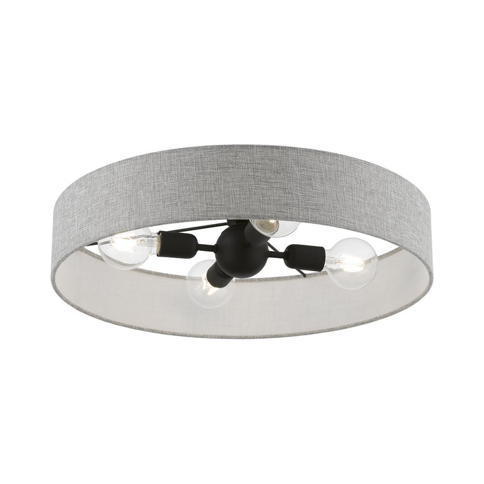 Livex Lighting 46148-04 Four Light Semi-Flush Mount, Black