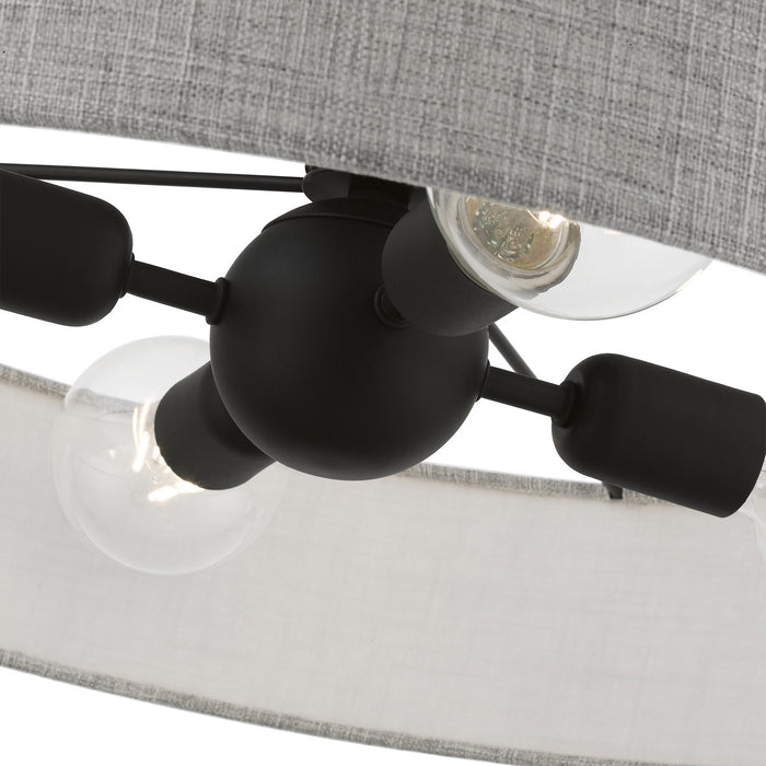 Livex Lighting 46148-04 Four Light Semi-Flush Mount, Black