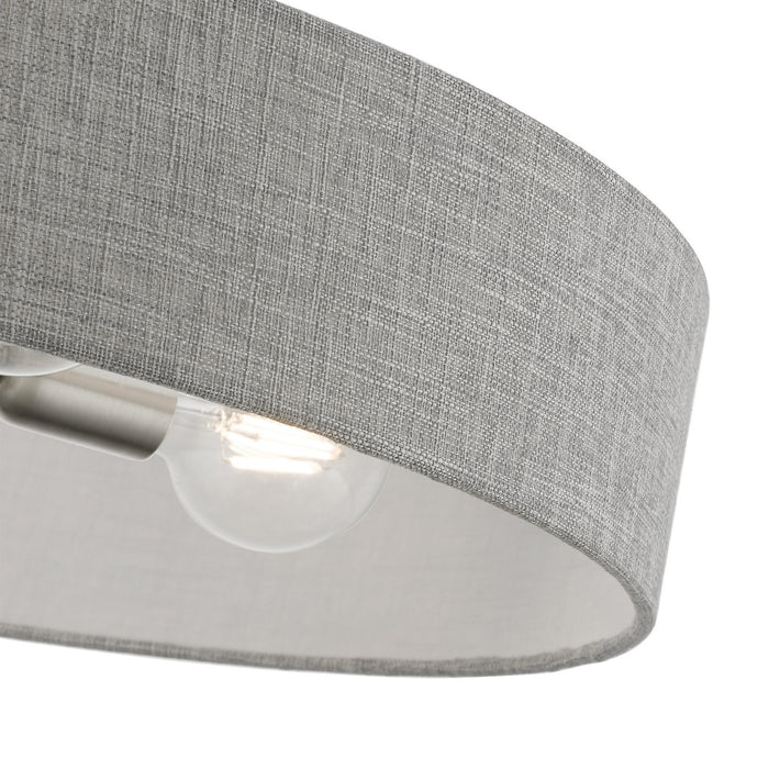 Livex Lighting 46148-91 Four Light Semi-Flush Mount, Brushed Nickel w/Shiny White