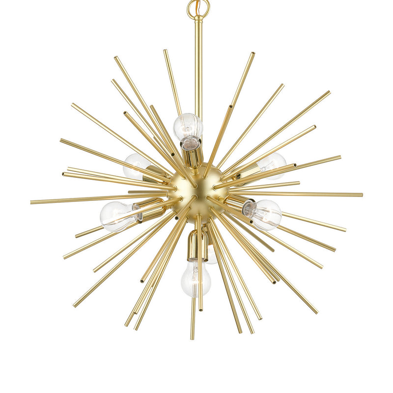 Livex Lighting 46175-33 Seven Light Chandelier, Soft Gold w/Polished Brass
