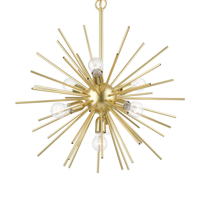 Livex Lighting 46175-33 Seven Light Chandelier, Soft Gold w/Polished Brass