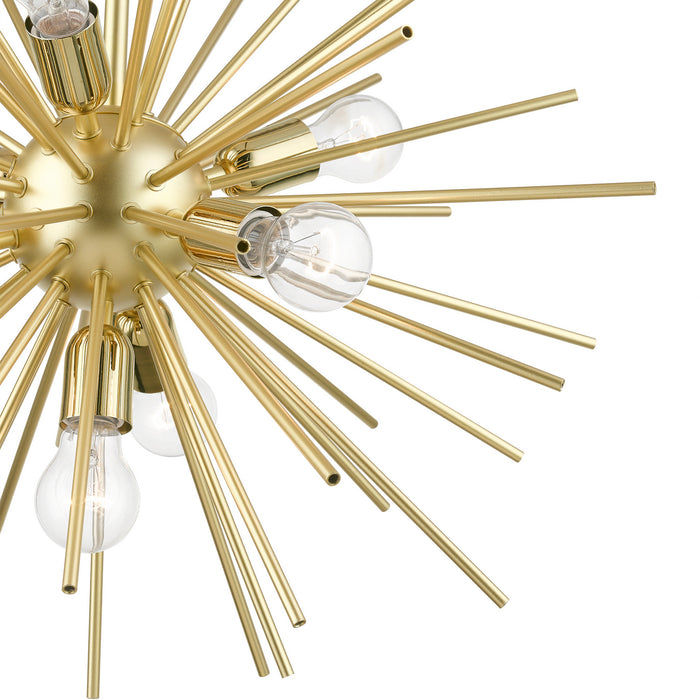 Livex Lighting 46175-33 Seven Light Chandelier, Soft Gold w/Polished Brass