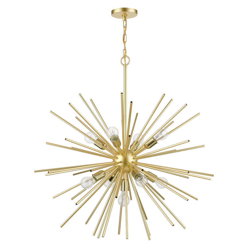 Livex Lighting 46176-33 Nine Light Foyer Chandelier, Soft Gold w/Polished Brass