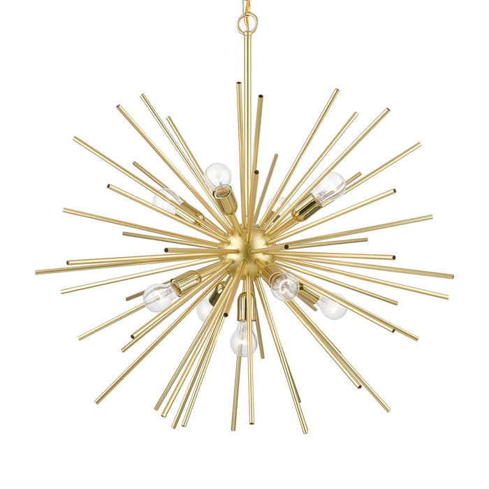 Livex Lighting 46176-33 Nine Light Foyer Chandelier, Soft Gold w/Polished Brass