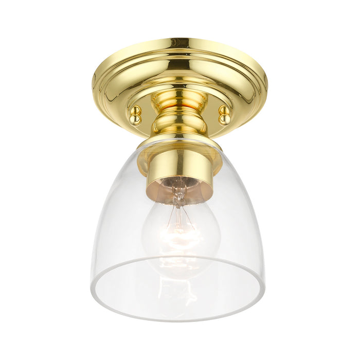 Livex Lighting 46331-02 One Light Semi-Flush Mount, Polished Brass