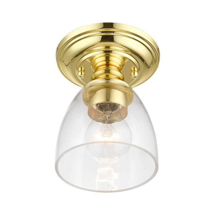 Livex Lighting 46331-02 One Light Semi-Flush Mount, Polished Brass