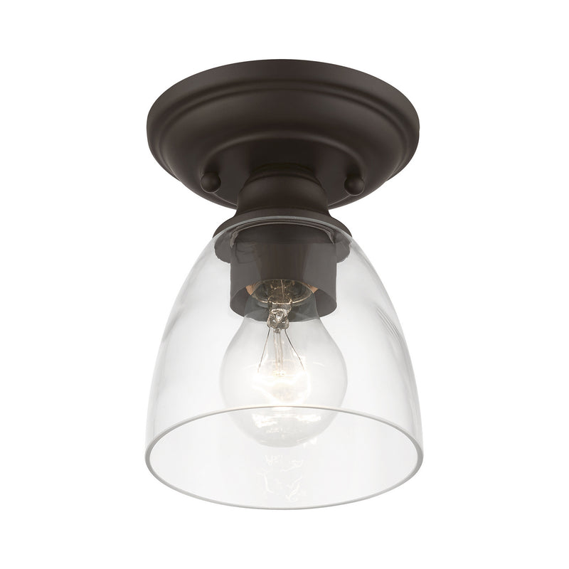 Livex Lighting 46331-07 One Light Semi-Flush Mount, Bronze