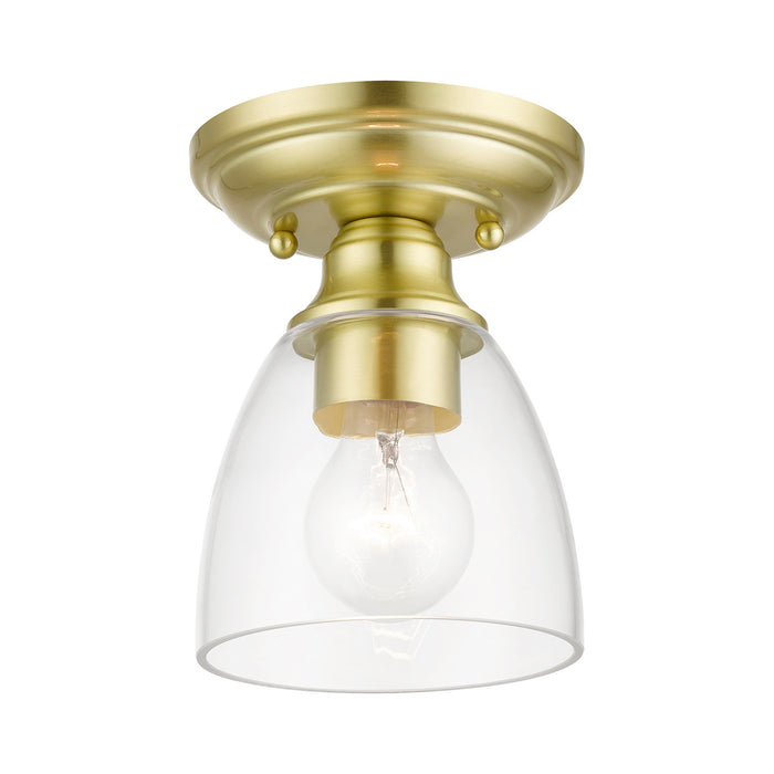 Livex Lighting 46331-12 One Light Semi-Flush Mount, Satin Brass