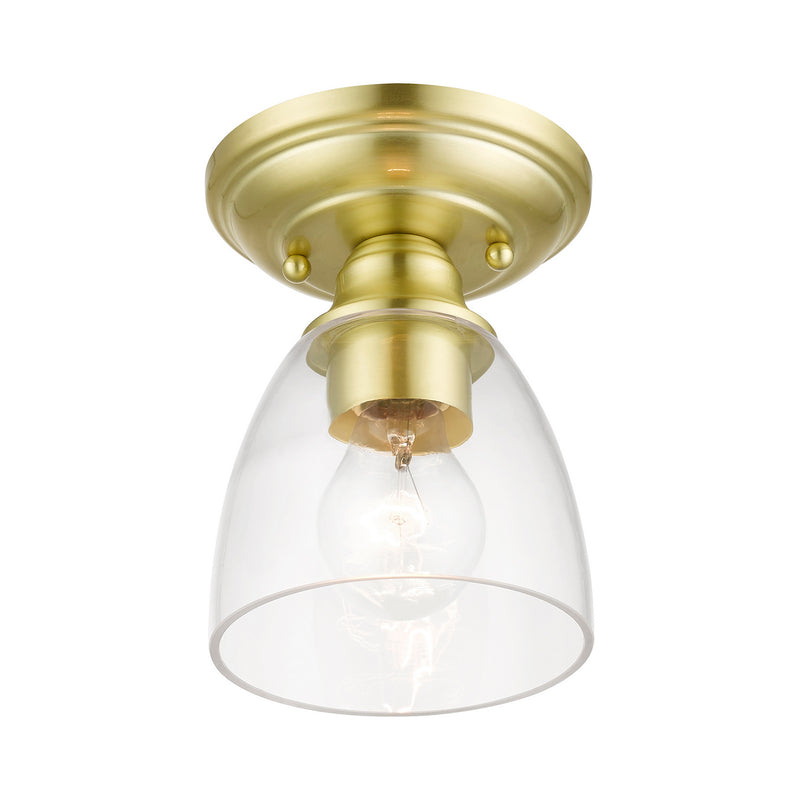 Livex Lighting 46331-12 One Light Semi-Flush Mount, Satin Brass