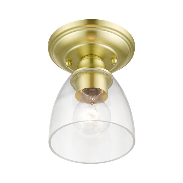 Livex Lighting 46331-12 One Light Semi-Flush Mount, Satin Brass