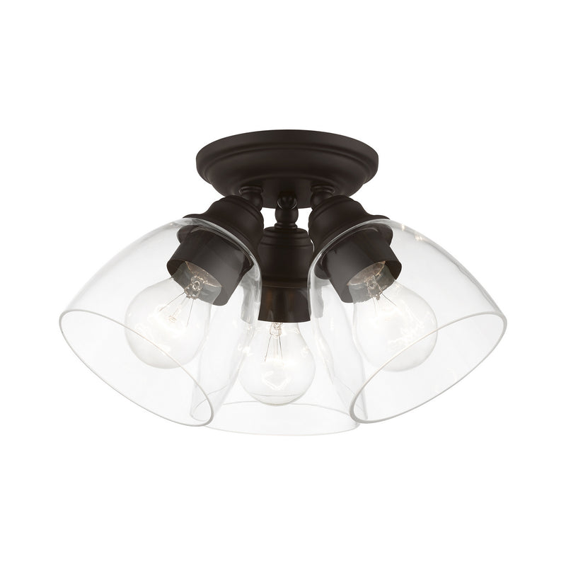Livex Lighting 46339-07 Three Light Semi-Flush Mount, Bronze