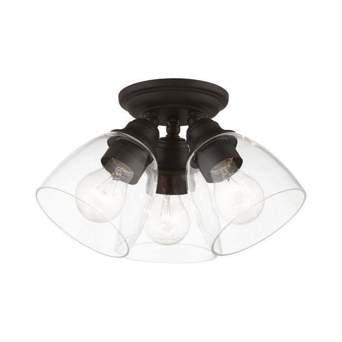 Livex Lighting 46339-07 Three Light Semi-Flush Mount, Bronze