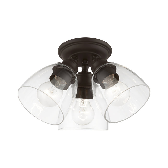 Livex Lighting 46339-07 Three Light Semi-Flush Mount, Bronze