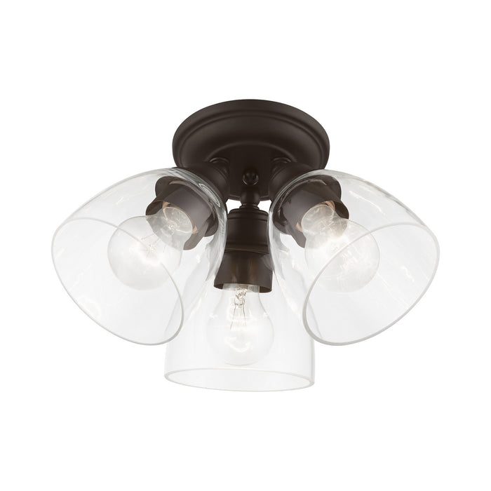 Livex Lighting 46339-07 Three Light Semi-Flush Mount, Bronze