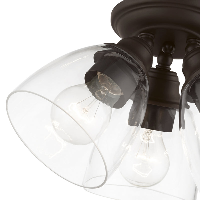 Livex Lighting 46339-07 Three Light Semi-Flush Mount, Bronze