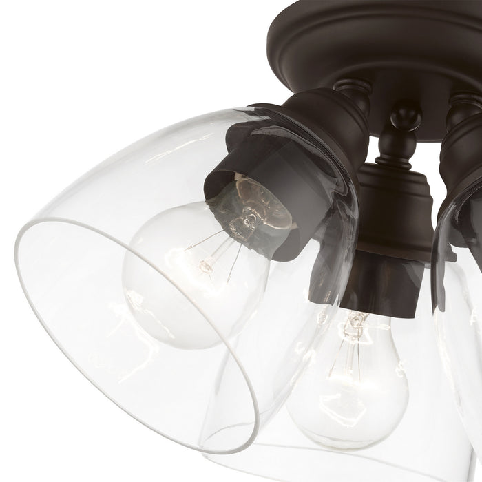Livex Lighting 46339-07 Three Light Semi-Flush Mount, Bronze