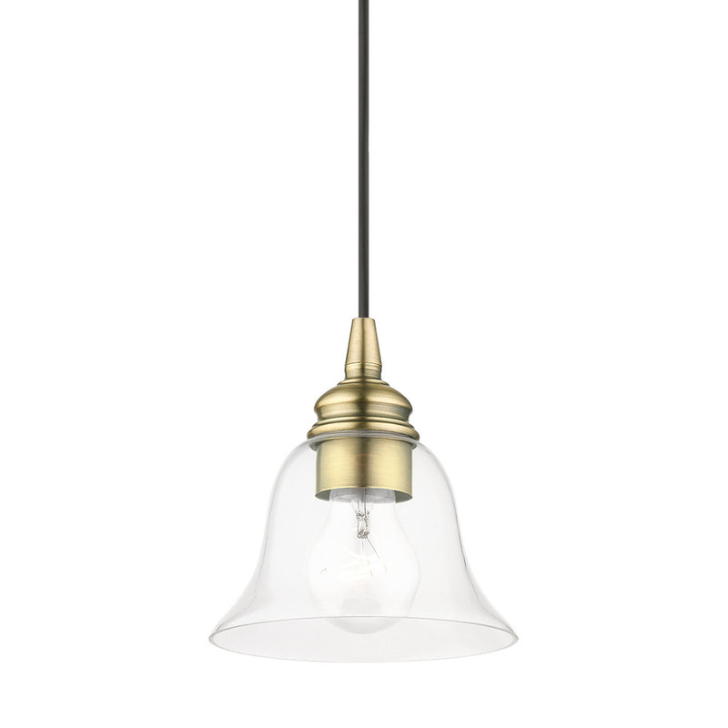 Livex Lighting 46480-01 One Light Pendant, Antique Brass