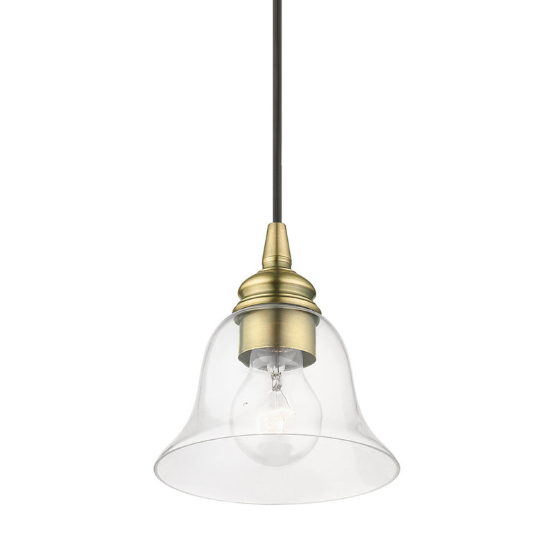 Livex Lighting 46480-01 One Light Pendant, Antique Brass