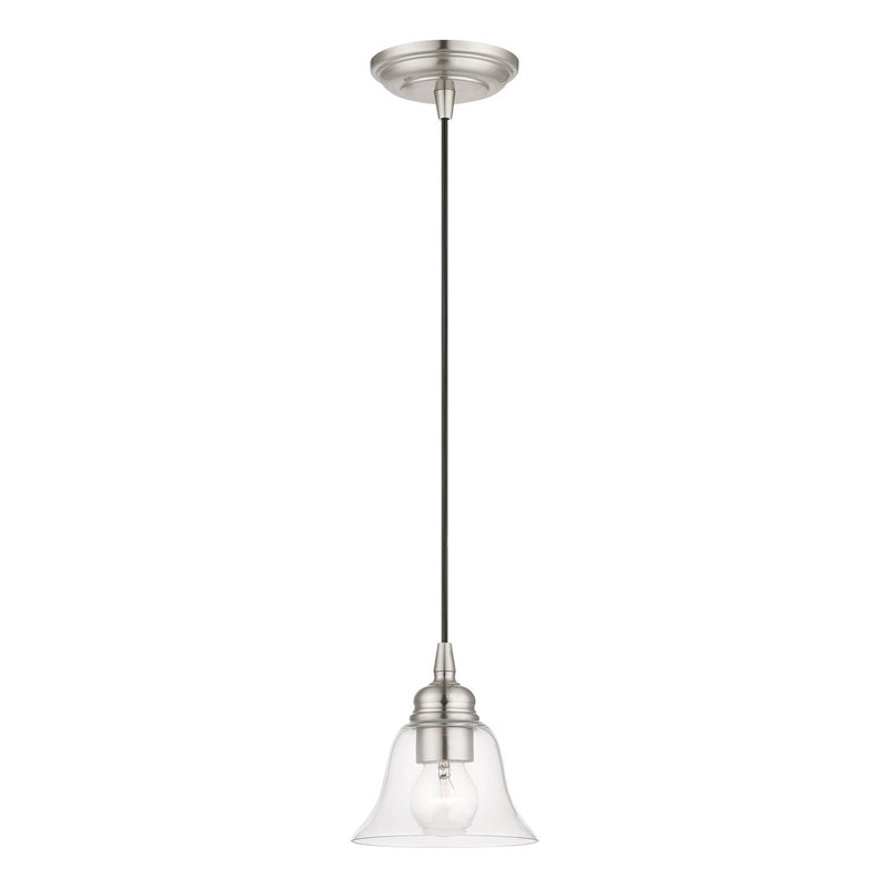 Livex Lighting 46480-91 One Light Pendant, Brushed Nickel
