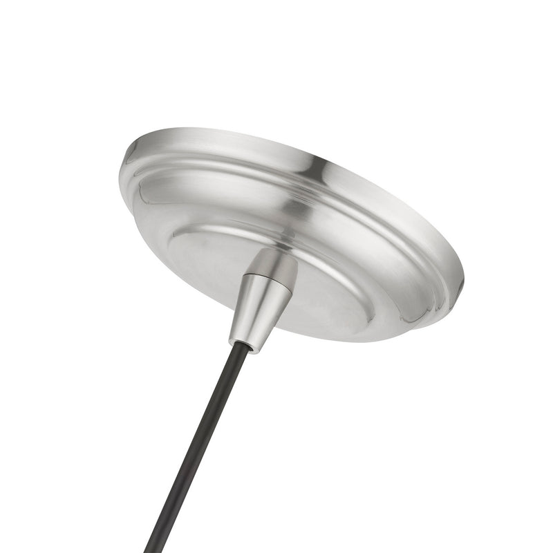 Livex Lighting 46480-91 One Light Pendant, Brushed Nickel