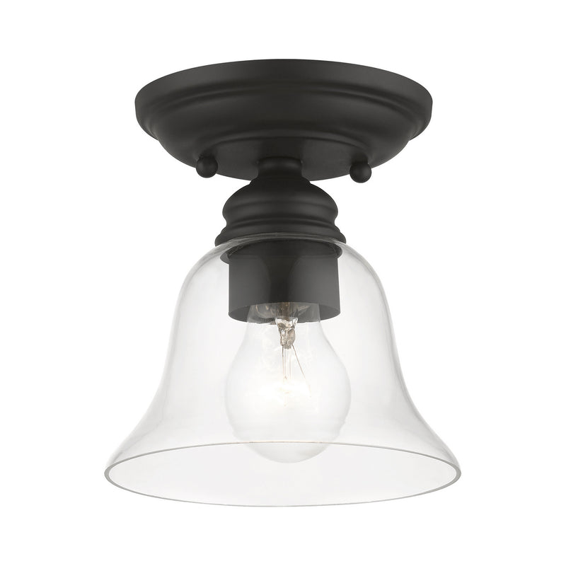 Livex Lighting 46481-04 One Light Semi-Flush Mount, Black