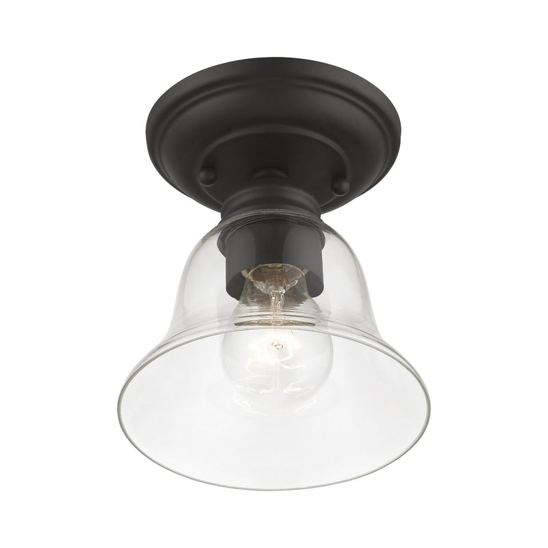 Livex Lighting 46481-04 One Light Semi-Flush Mount, Black