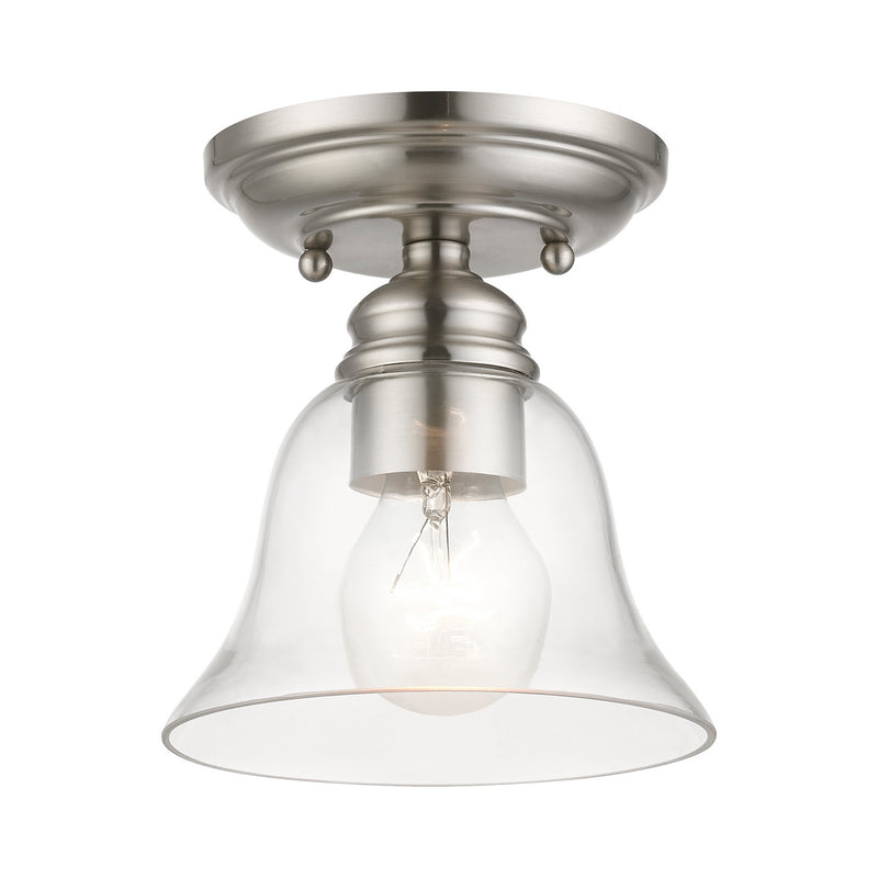 Livex Lighting 46481-91 One Light Semi-Flush Mount, Brushed Nickel