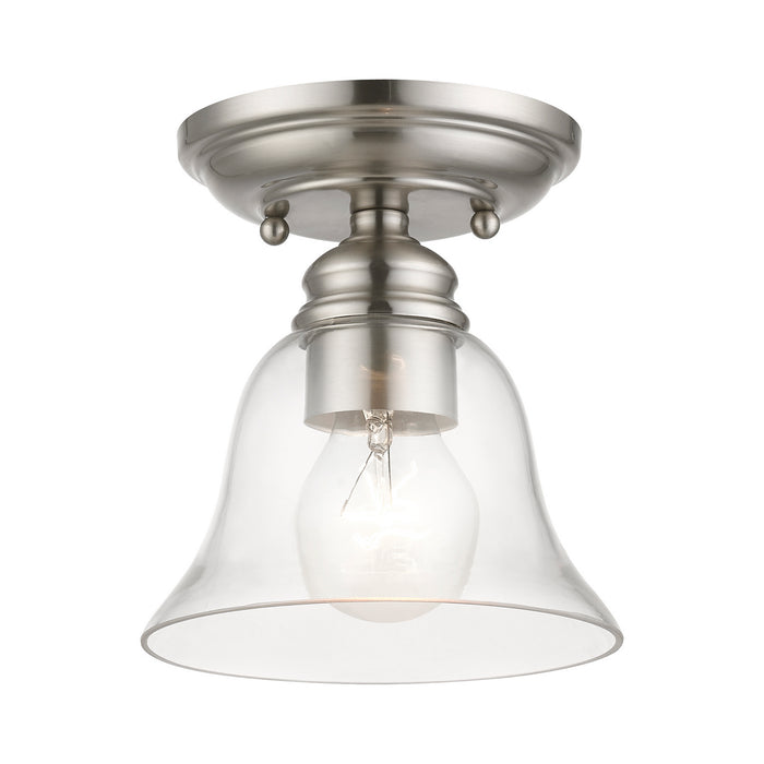 Livex Lighting 46481-91 One Light Semi-Flush Mount, Brushed Nickel