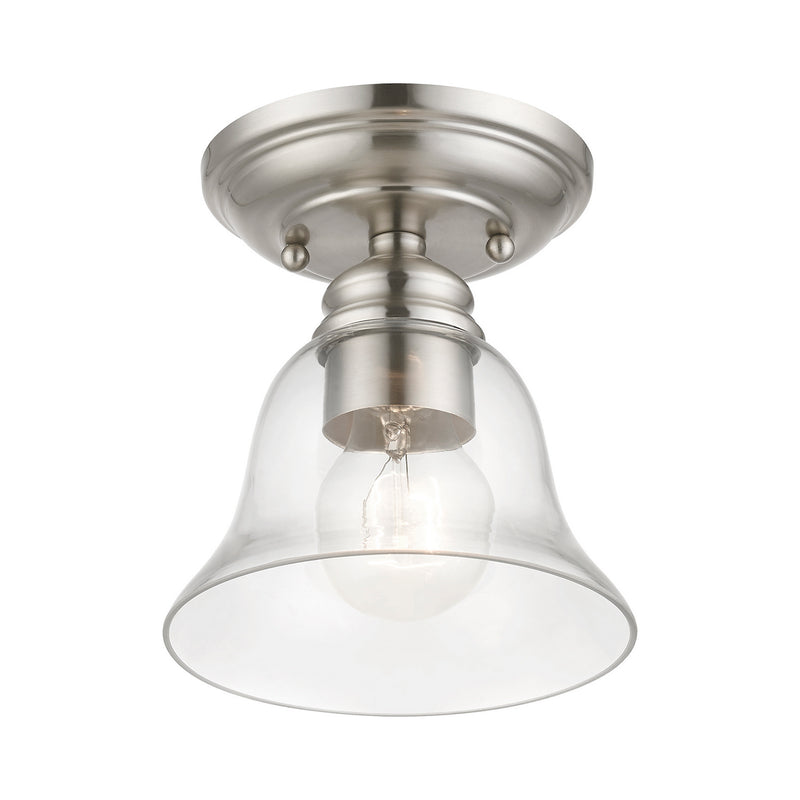 Livex Lighting 46481-91 One Light Semi-Flush Mount, Brushed Nickel