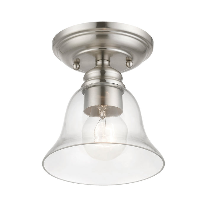 Livex Lighting 46481-91 One Light Semi-Flush Mount, Brushed Nickel